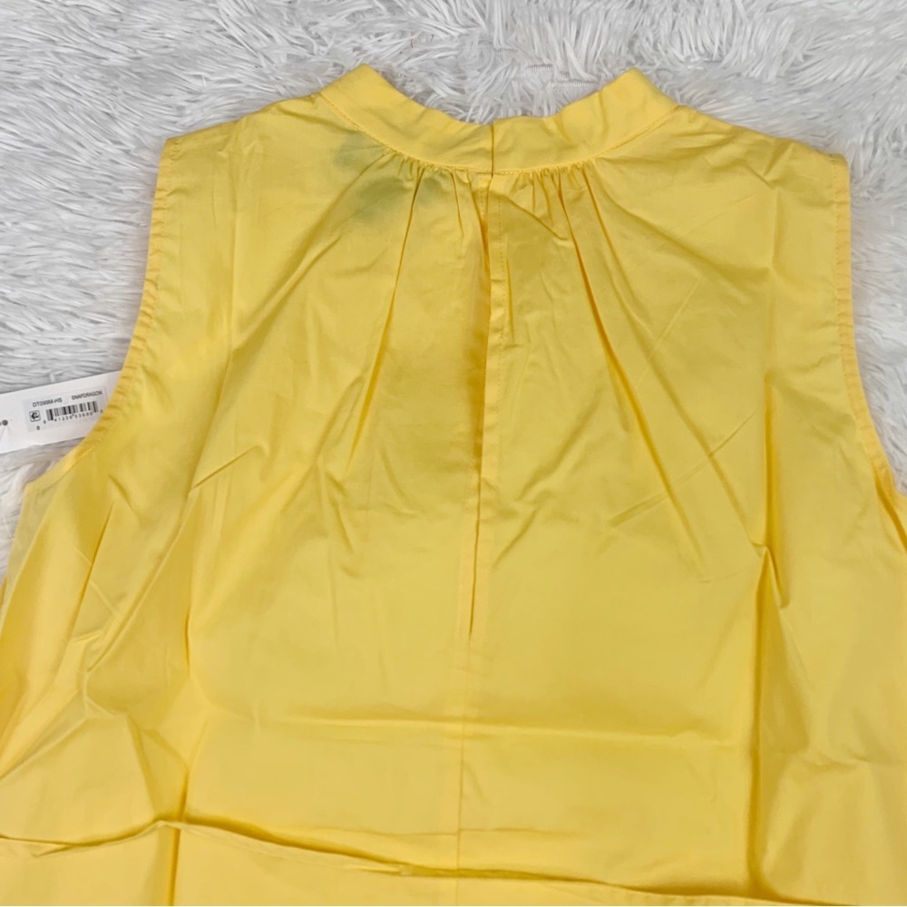Donna Morgan Sleeveless Stretch Cotton Trapeze Dress Snapdragon yelloe - Picture 8 of 10